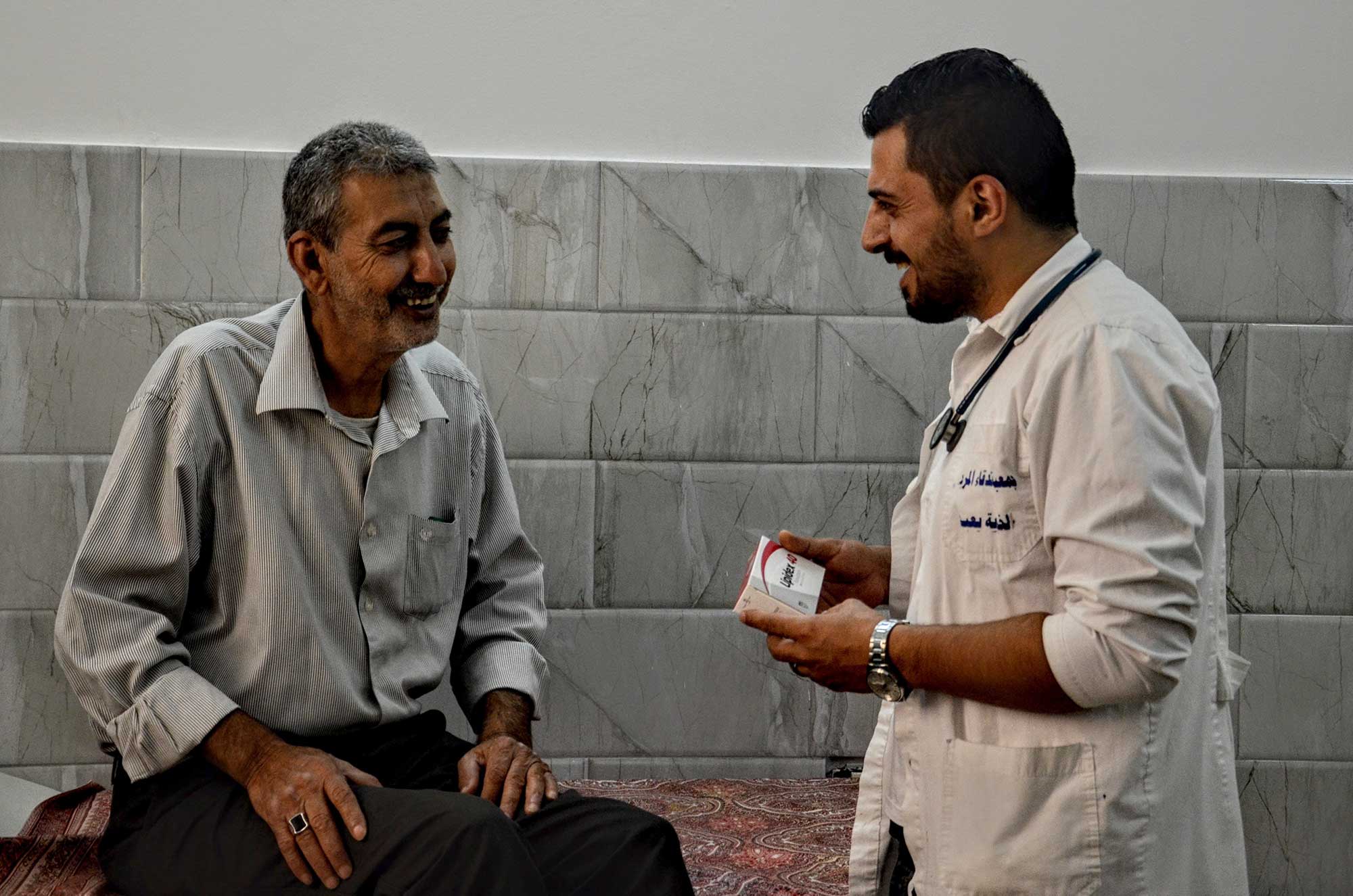 Mohammed-Jenin-Clinic Mohammed gets advice from Foad Alkilani, a doctor at the Yabad Clinic.