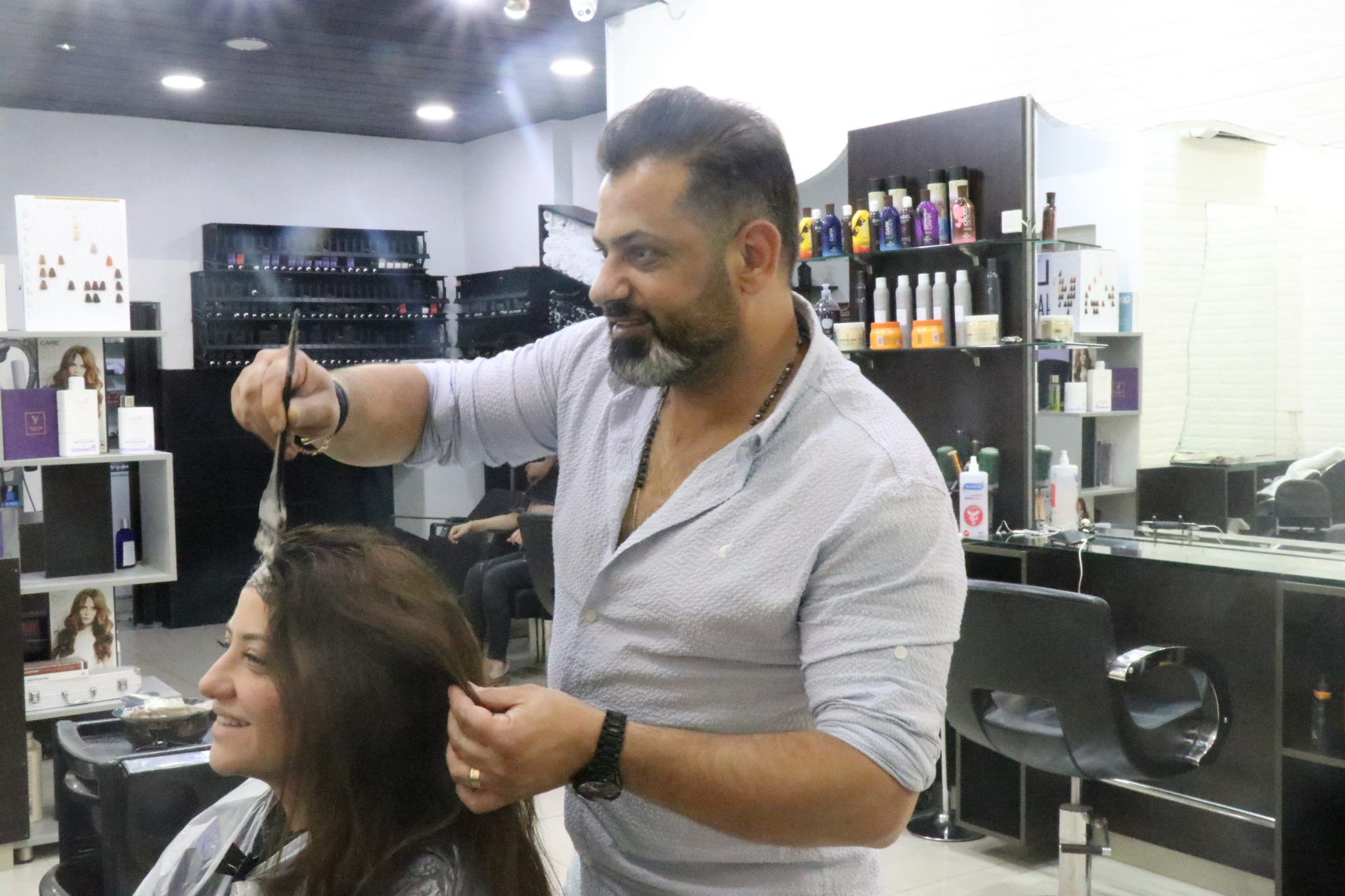 Houssam, stylist and owner of Houssam Salon in Baysour, Lebanon.