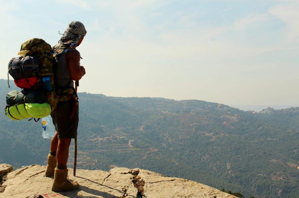 A dramatic view on the path of the Lebanon Mountain Trail.