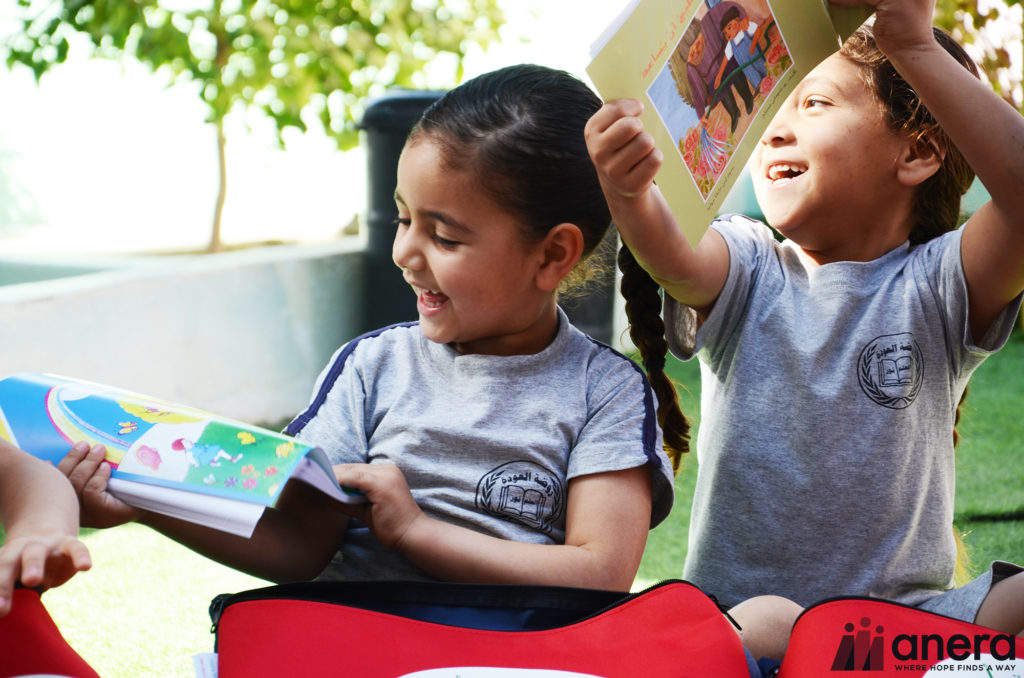 Children Excited About Their New Reading Materials, Part of Anera's Early Childhood Development Program