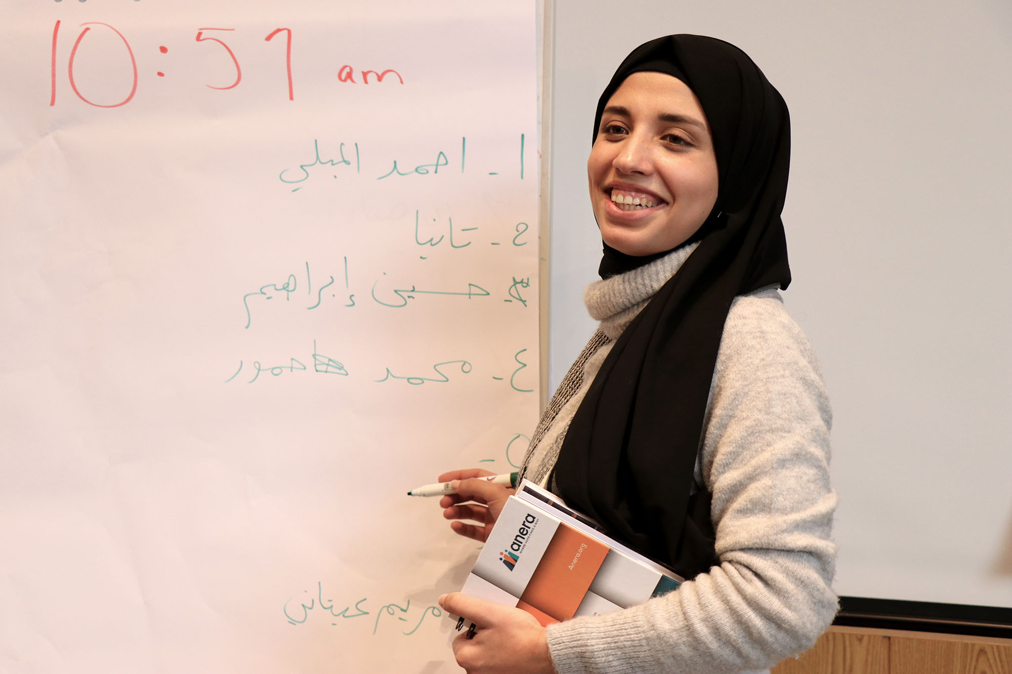 A young women participating in an Anera training session in Beirut, Lebanon.