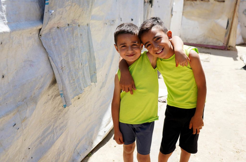 Umm Nasser’s sons sporting their new threads.