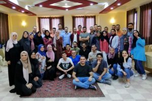 The second cohort of students in Gaza gathered for their group learning phase.