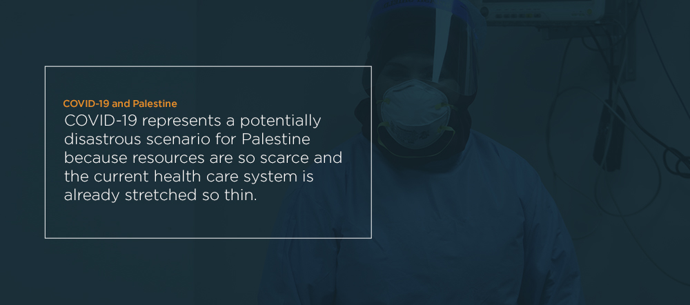 Palestinian nurse in COVID-19 PPE