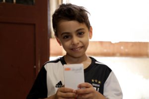 Yassin in his home.
