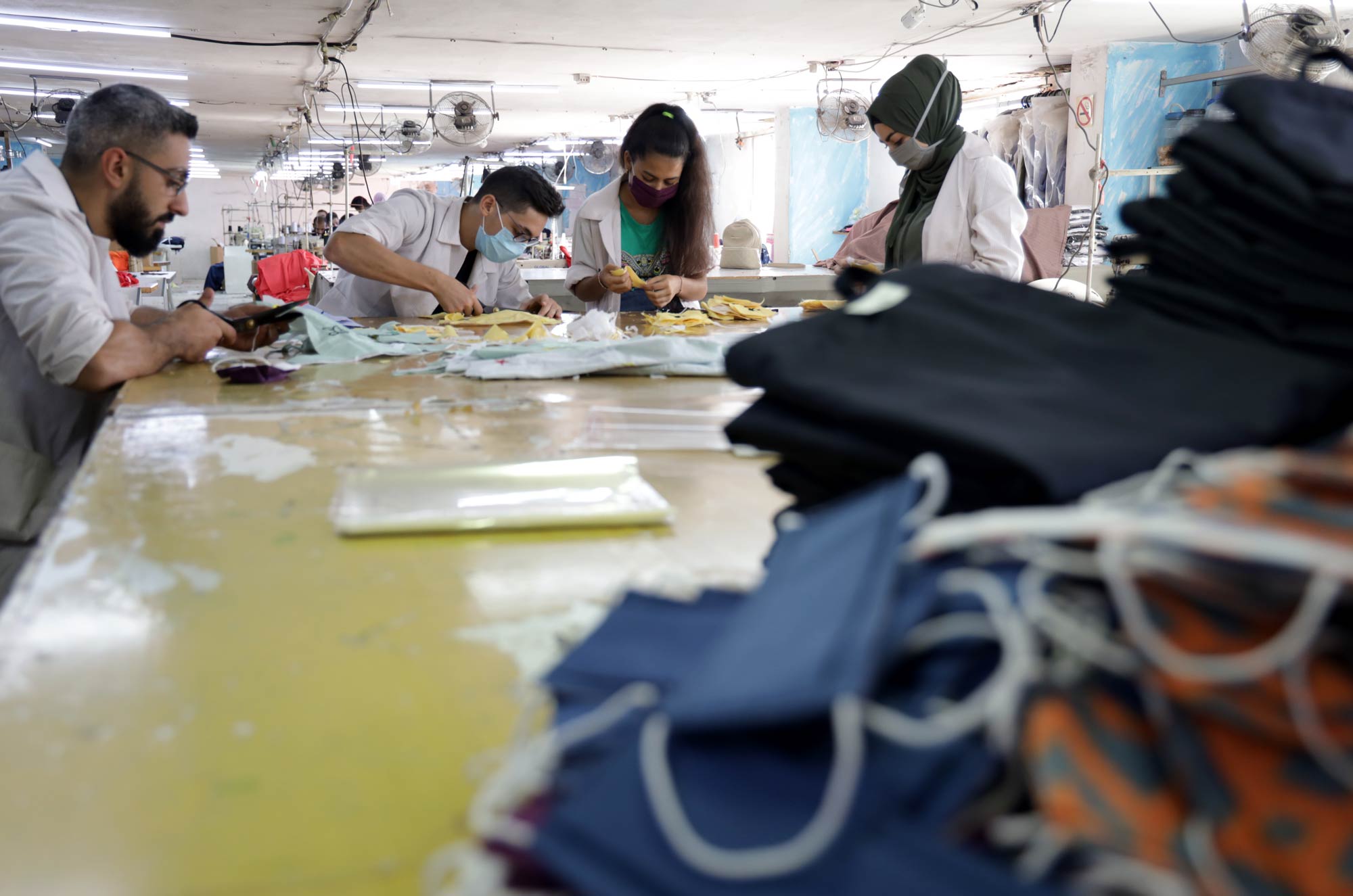 Lebanon, youth-employment, mask-making Mask production in Tripoli, Lebanon