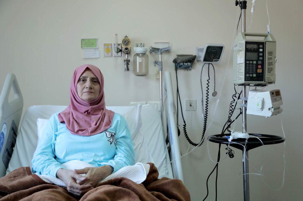 Shamma in her hospital bed.