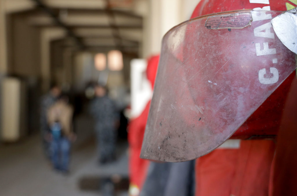 Firefighter helmet and face shield