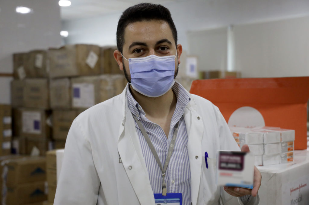 Samer Aolbi, a pharmacist at Rafik Hariri University Hospital.