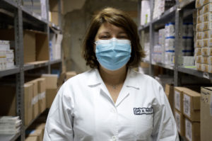 May Fakhour in profile in the pharmacy