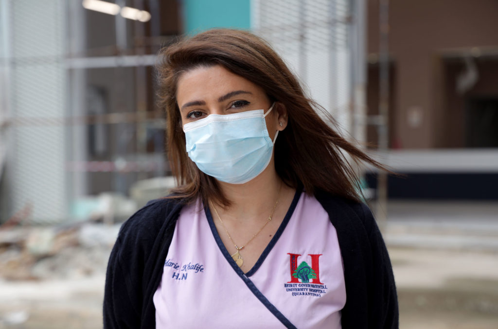 Marie Khalifa, nurse in charge of the pediatric ward at Karantina Hospital, in profile.