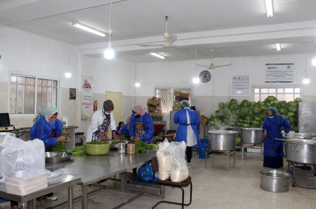 Preparing fresh greens for the meals