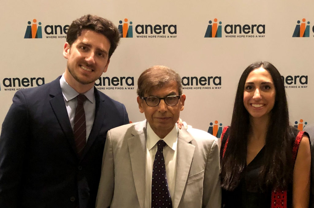 Khalid, his dad Osamah, and his sister Iman at Anera’s 2019 gala.