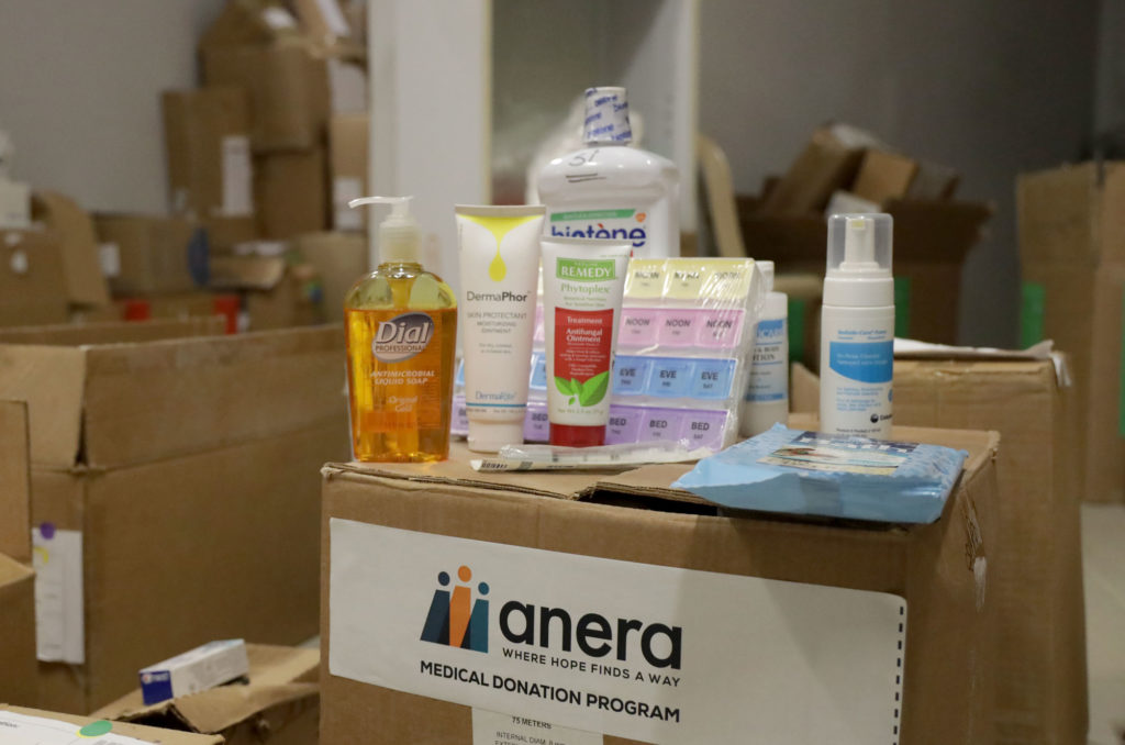 Medical and hygiene items unboxed.