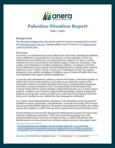 June-7,-2021-Palestine-Situation-Report-Pg1 First page of Anera's Palestine situation report 7 June 2021.