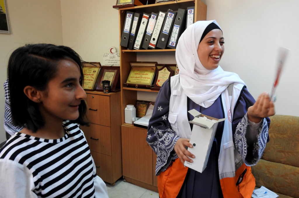 palestine, medical-aid, west-bank, hygiene, womens-health, dental-health sanitary-pads, toothbrushes, prcs, dura DSCN3623-EDIT PRCS Dura recently hosted a free medical day for the local community and provided some of the toothbrushes donated by Americares to families.