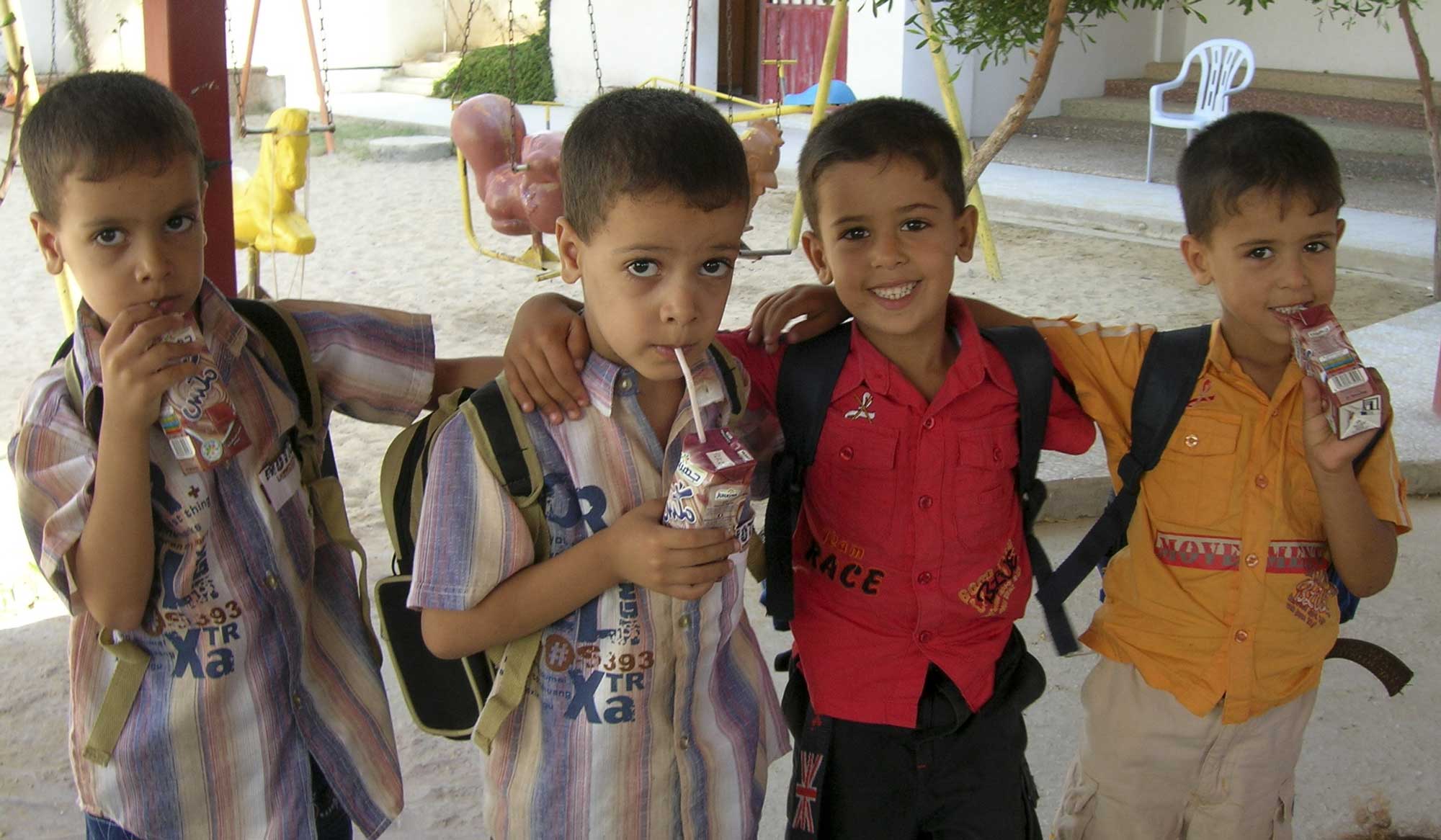 Anera Milk for Preschoolers program in Gaza
