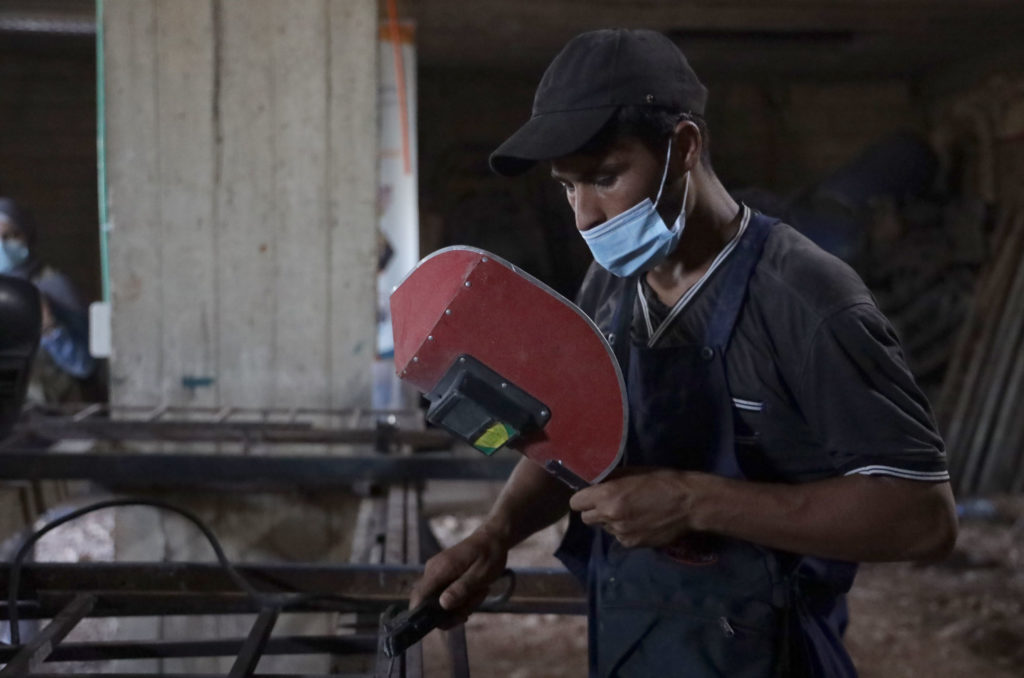Mohammed at work welding