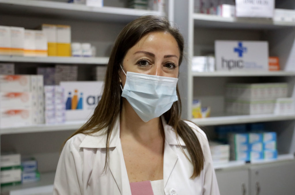 Hala Shrayteh in the pharmacy