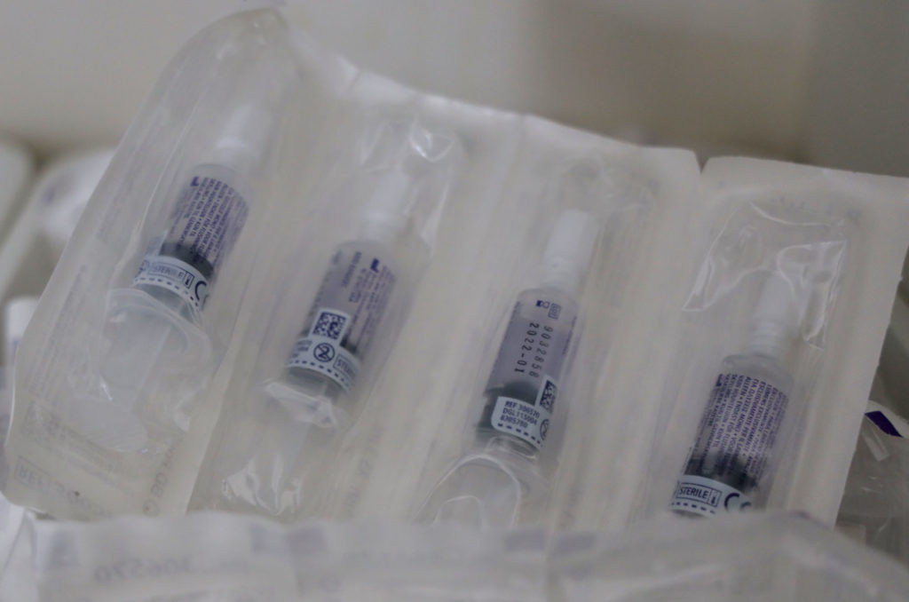 A package of the donated syringes.