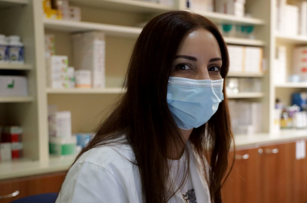 Rana Adadah in her pharmacy.