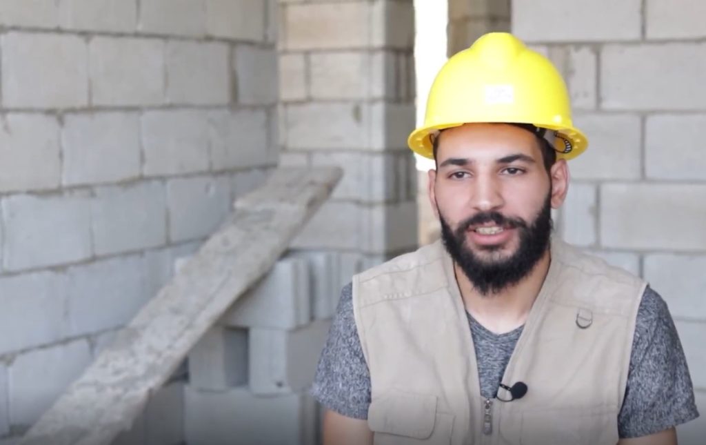 Construction student at a worksite in Lebanon talks about his education and apprenticeship.