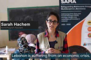 Anera's Lebanon staffer Sarah talks about efforts to reduce early marriage rates in Lebanon.