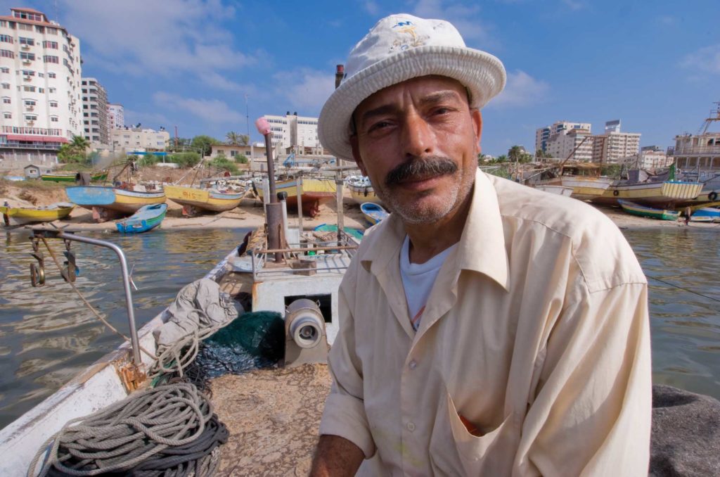 Fisherman at the Gaza port.