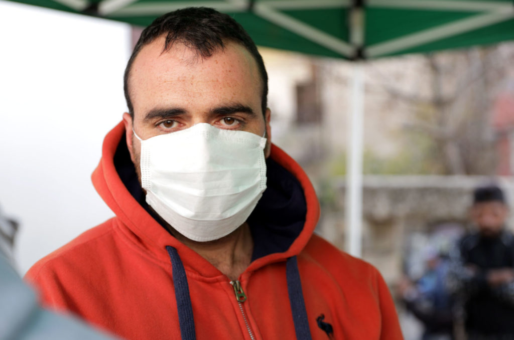 Tariq H. at the winterization pickup site.