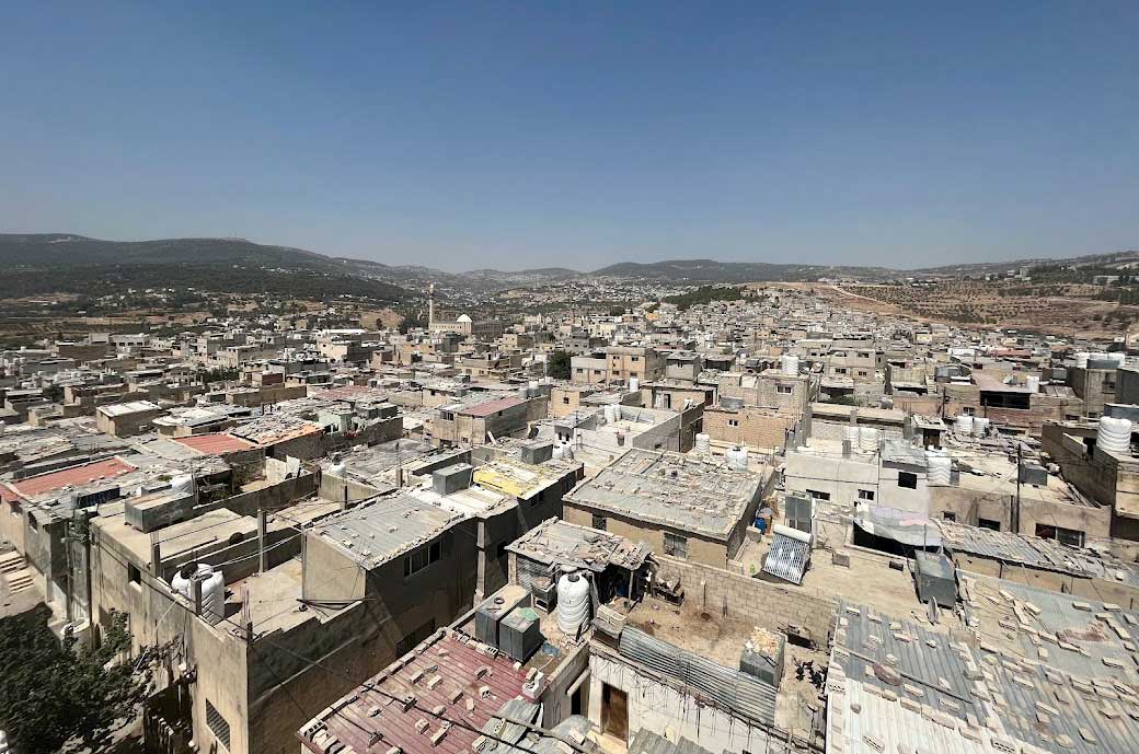 View of the Jerash Palestinian refugee camp from the roof of JMAP.
