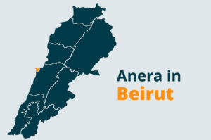 Map showing where Beirut is in Lebanon