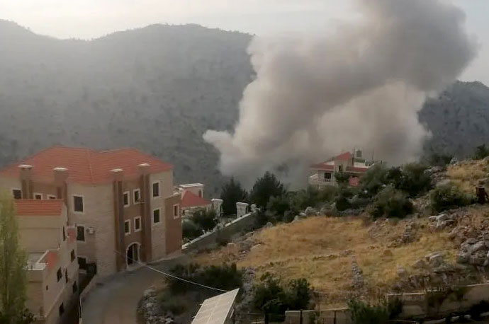 Smoke rising in Southern Lebanon
