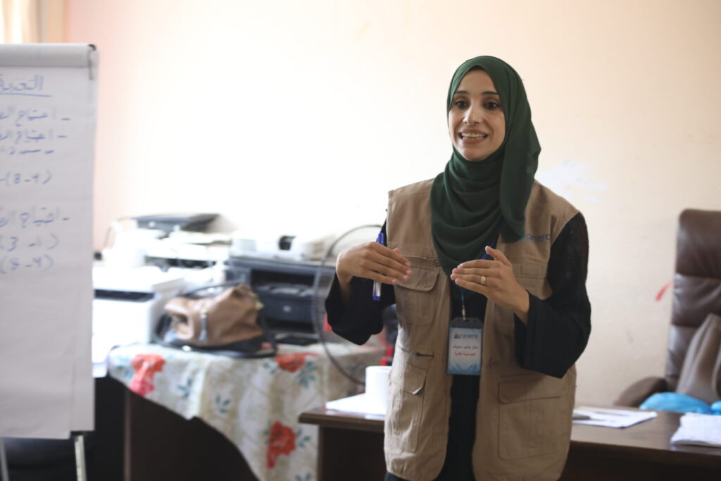 One of Anera’s psychosocial education sessions for mothers of children in Gaza.