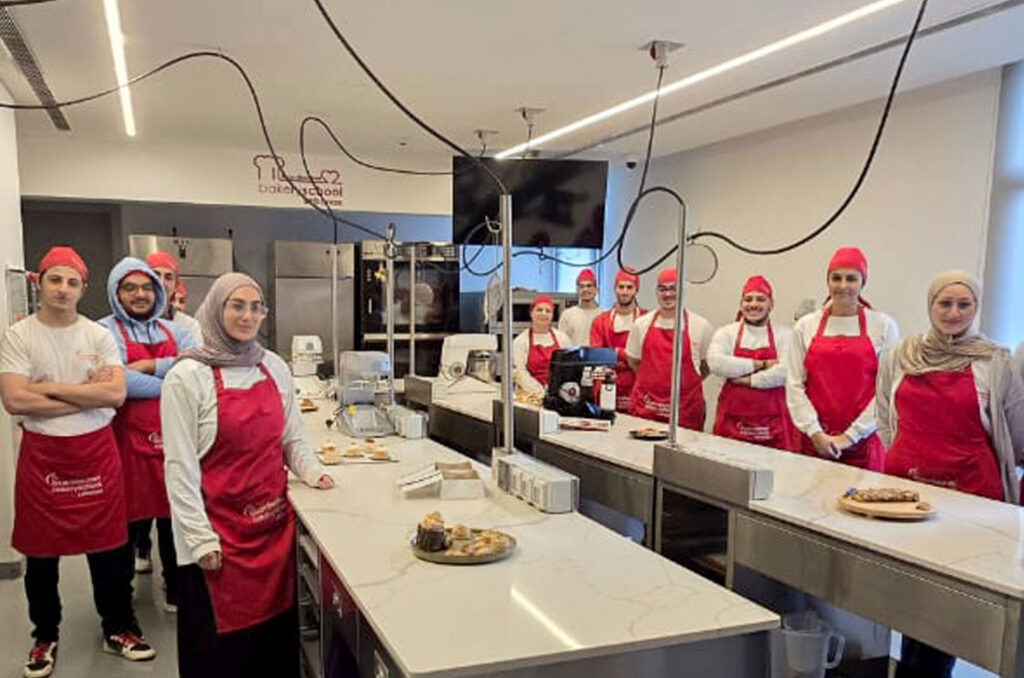 Youth in one of Anera's pastry baking classes.