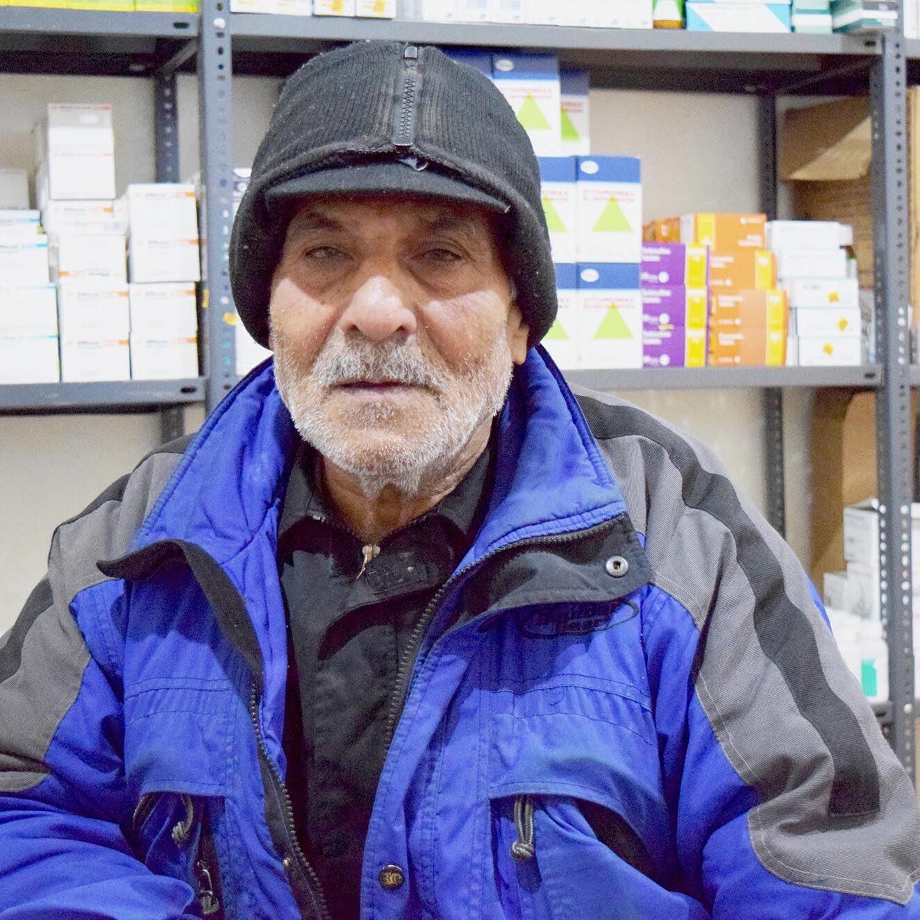 2 -edit Palestinian electrician Ali Najjar at the Al-Shifaa Medical Association Center in Beddawi.