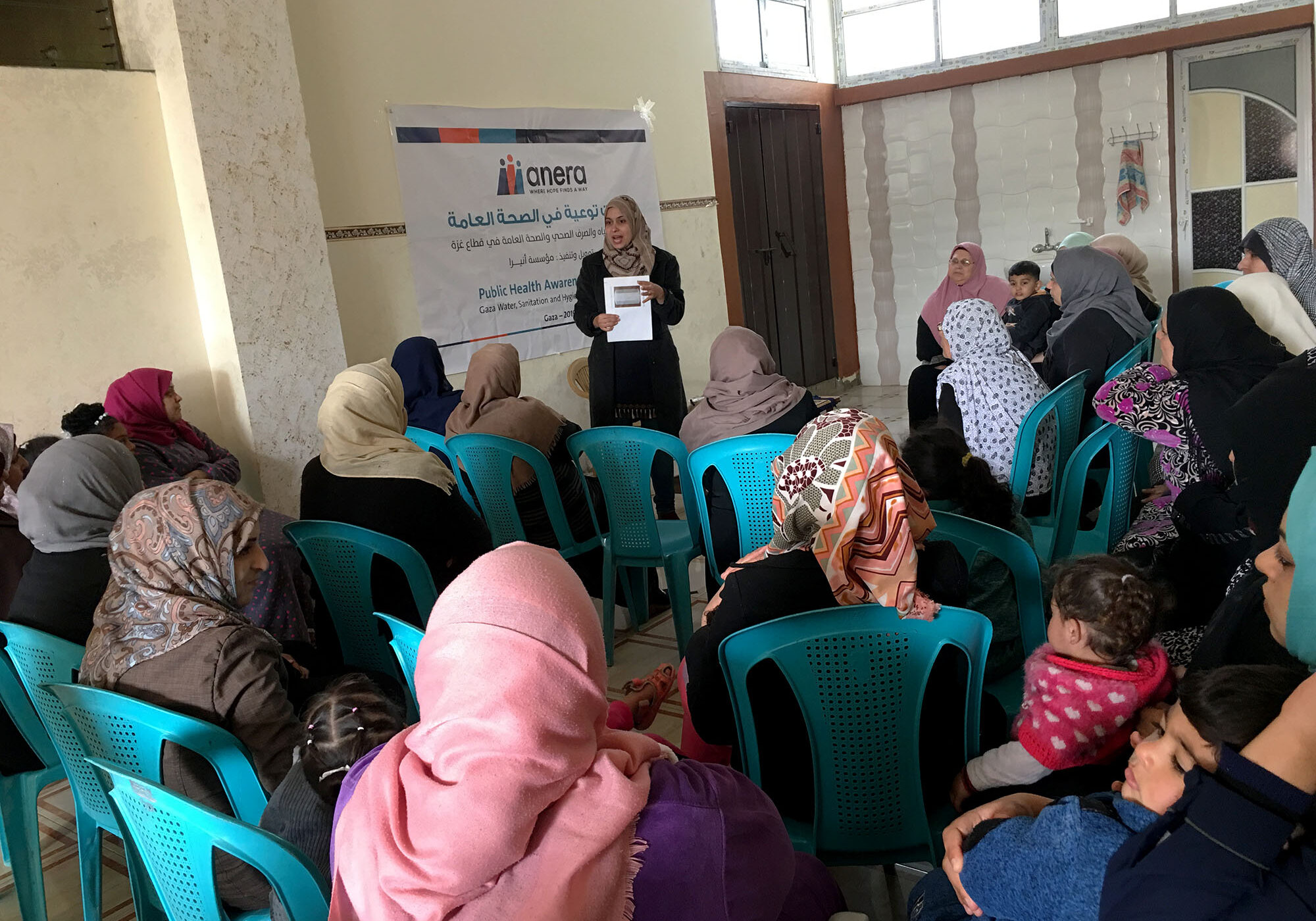 Anera public health education classes in Beit Hanoun, Gaza.