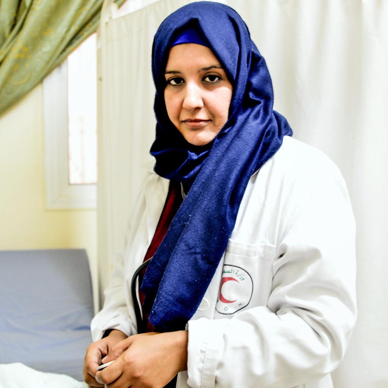 Dr. Manal Abu Jiban, a Palestinian doctor at the health clinic in Wadi Salqa, Gaza.