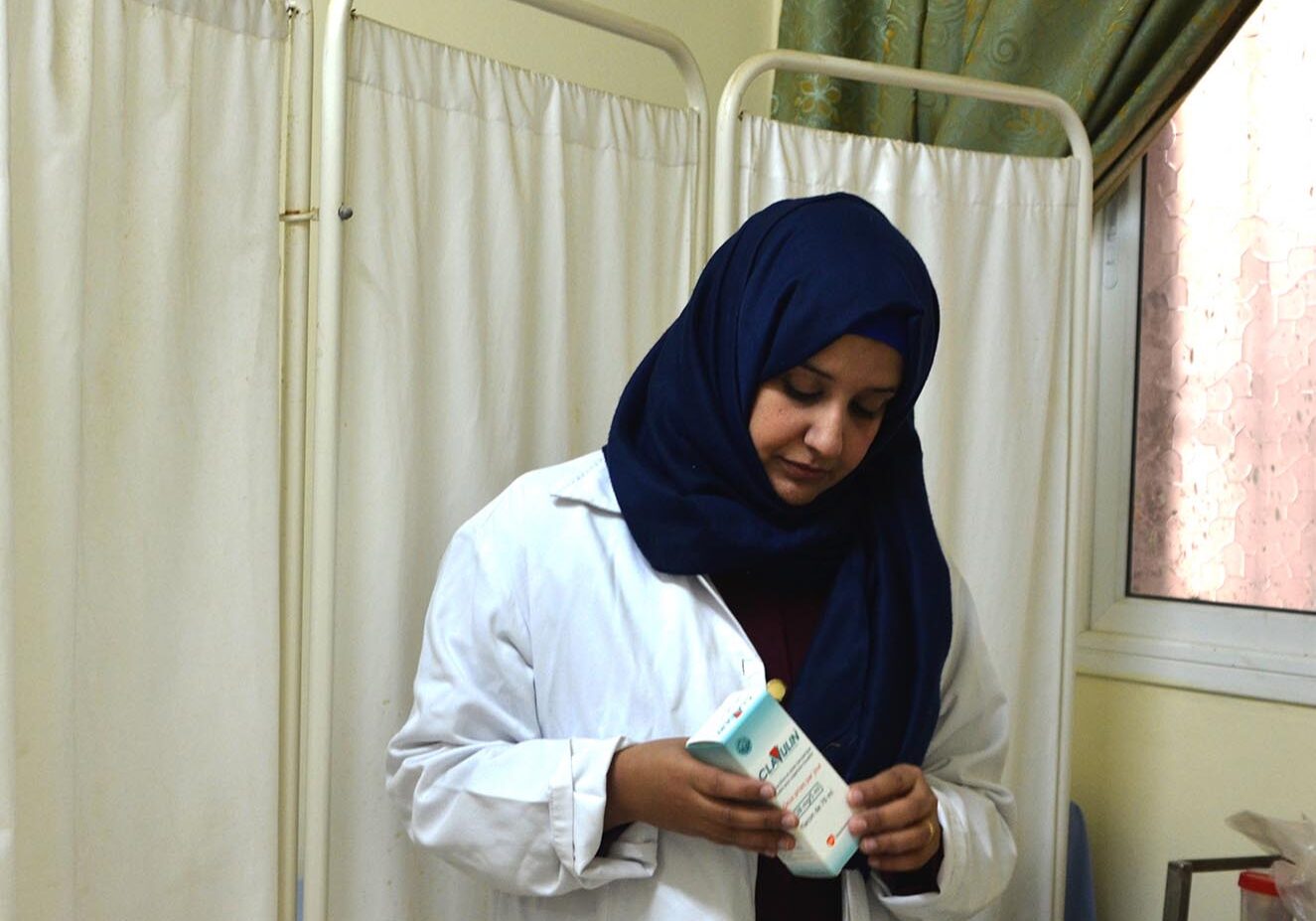Dr. Manal Abu Jiban, a Palestinian doctor at the health clinic in Wadi Salqa, Gaza.